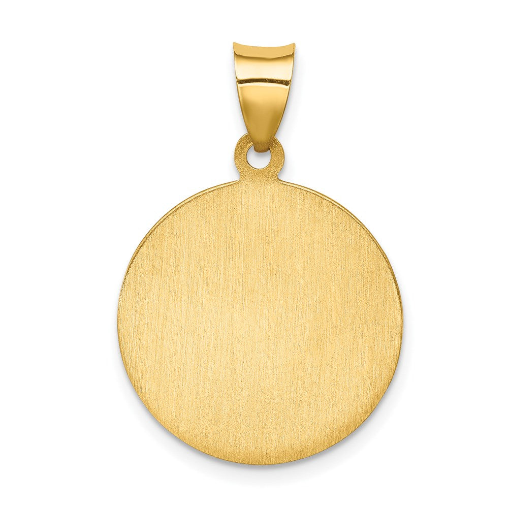14k Polished and Satin St Francis of Assisi Medal Hollow Pendant
