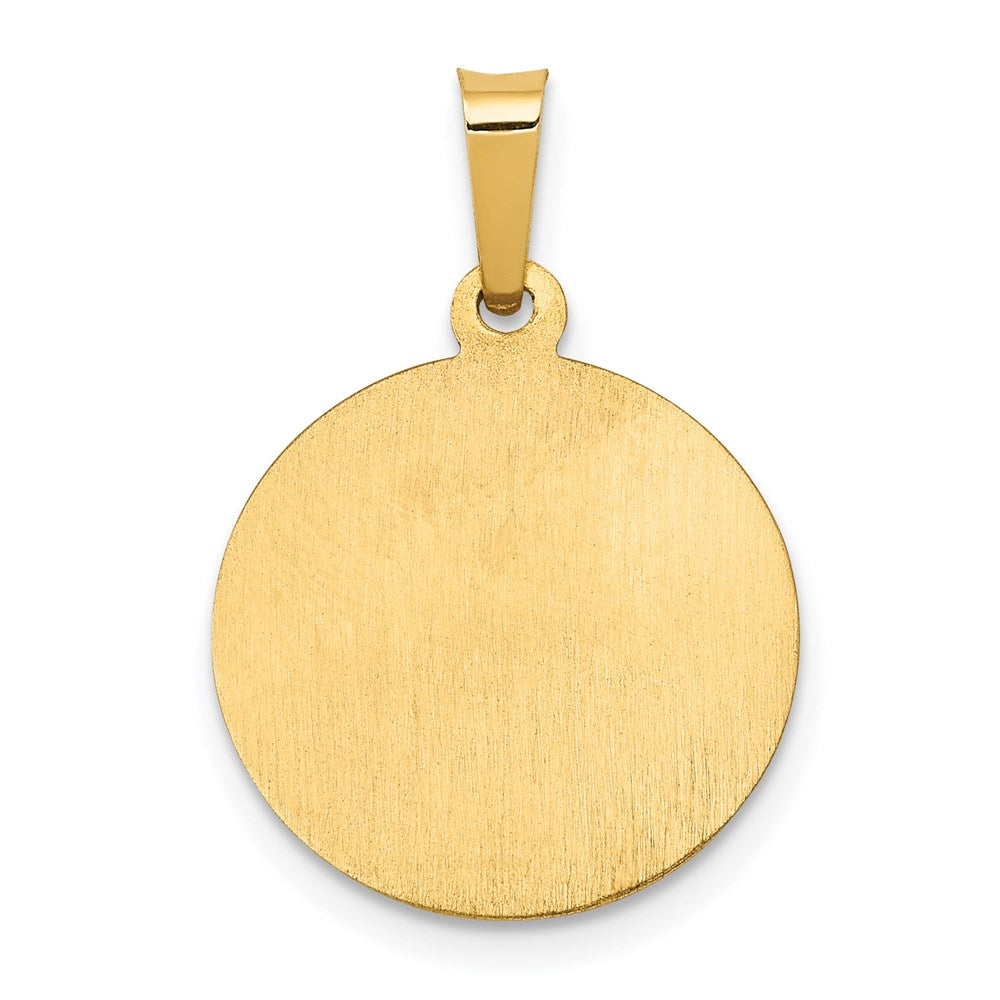 14k Polished and Satin St George Medal Hollow Pendant