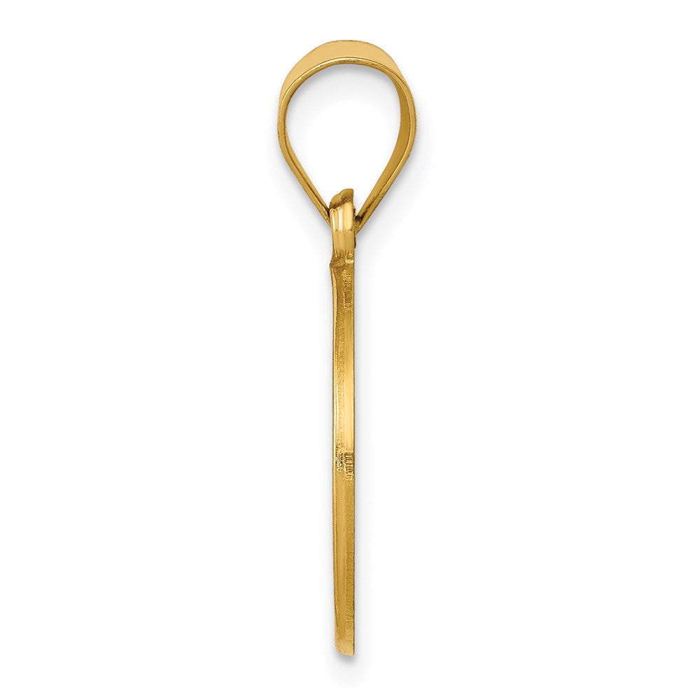 14k Polished and Satin St John Baptist Medal Hollow Pendant