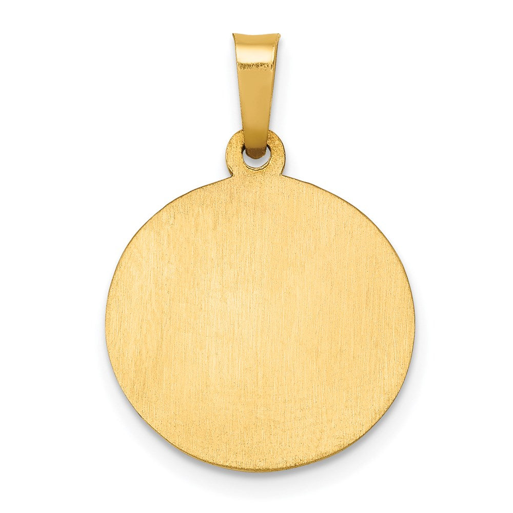 14k Polished and Satin St Joseph Medal Hollow Pendant