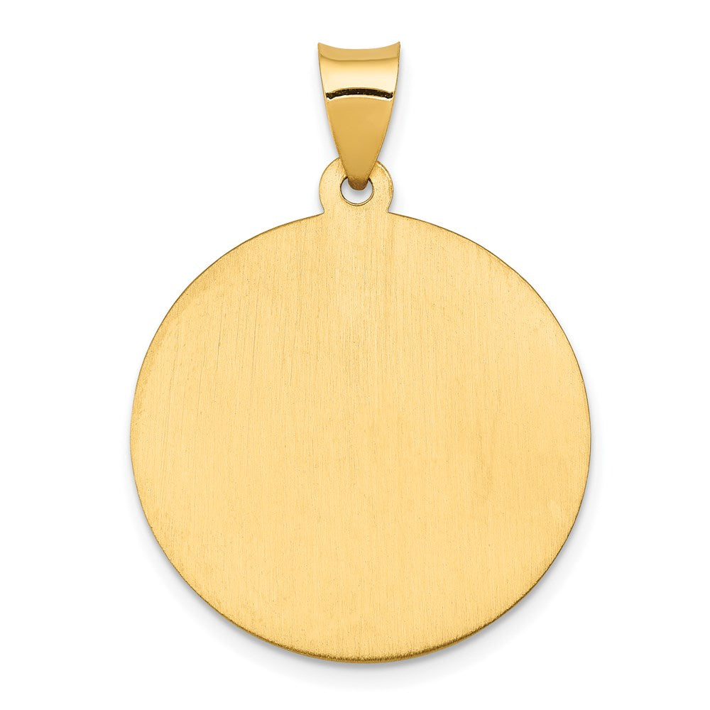 14k Polished and Satin St Joseph Medal Hollow Pendant