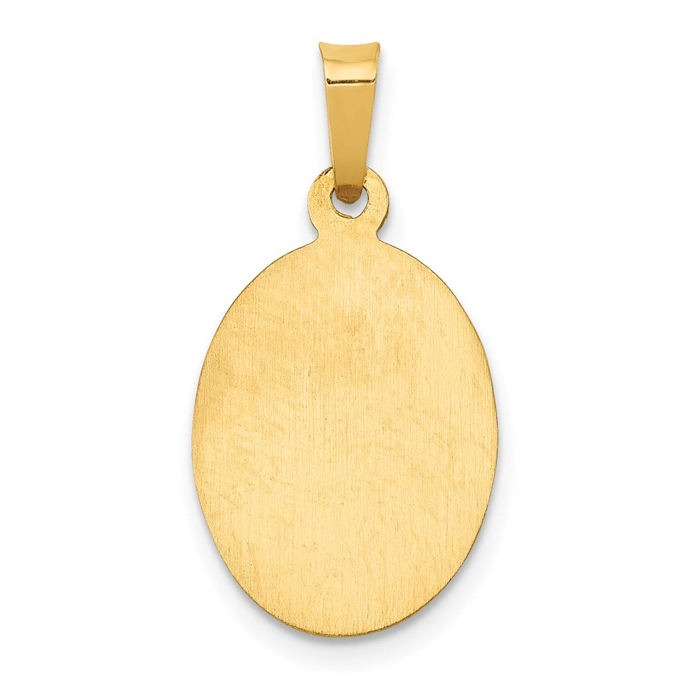 14k Polished and Satin St Joseph Medal Hollow Pendant
