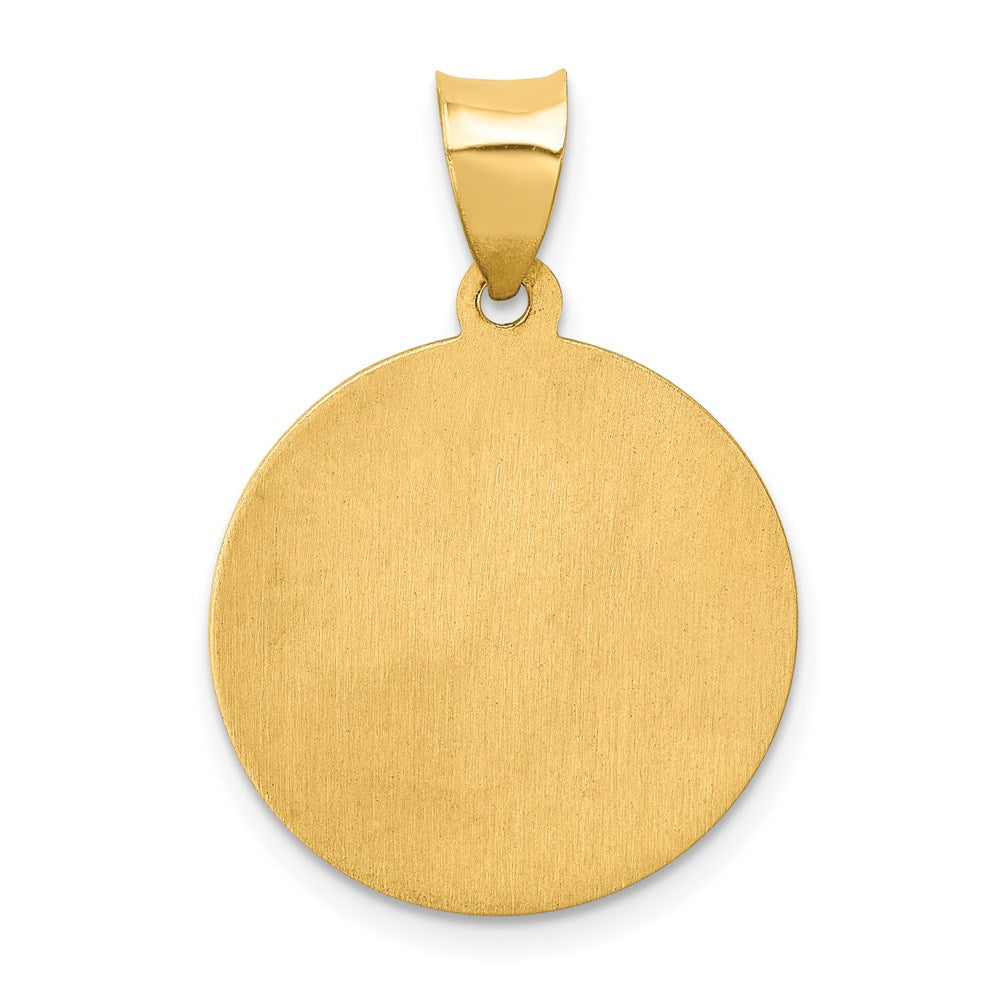 14k Polished and Satin St Jude Thaddeus Medal Hollow Pendant