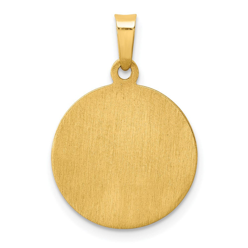 14k Polished and Satin St Mark Medal Hollow Pendant