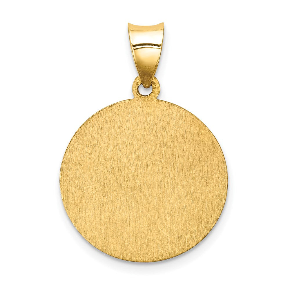 14k Polished and Satin Mother Teresa Medal Hollow Pendant