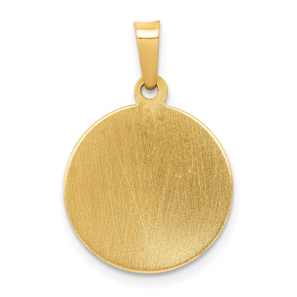 14k Polished and Satin St Patrick Medal Hollow Pendant