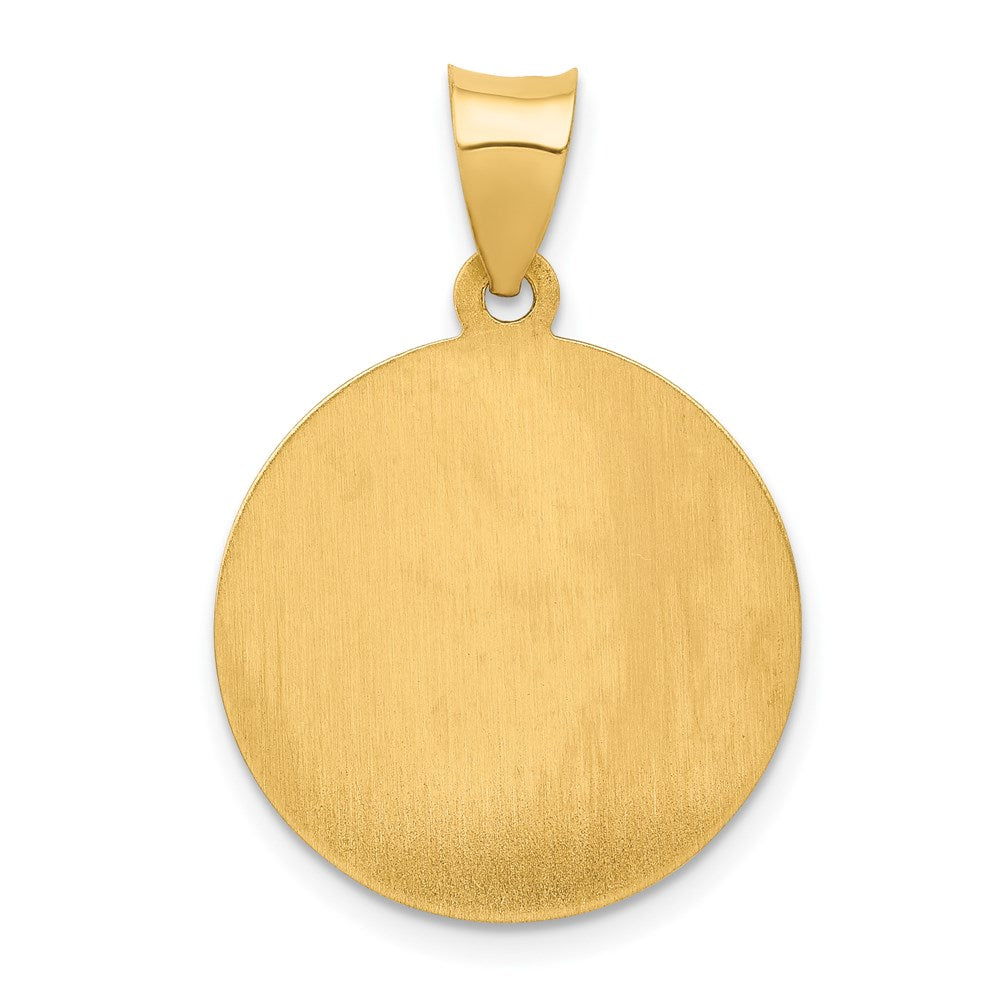 14k Polished and Satin St Patrick Medal Hollow Pendant