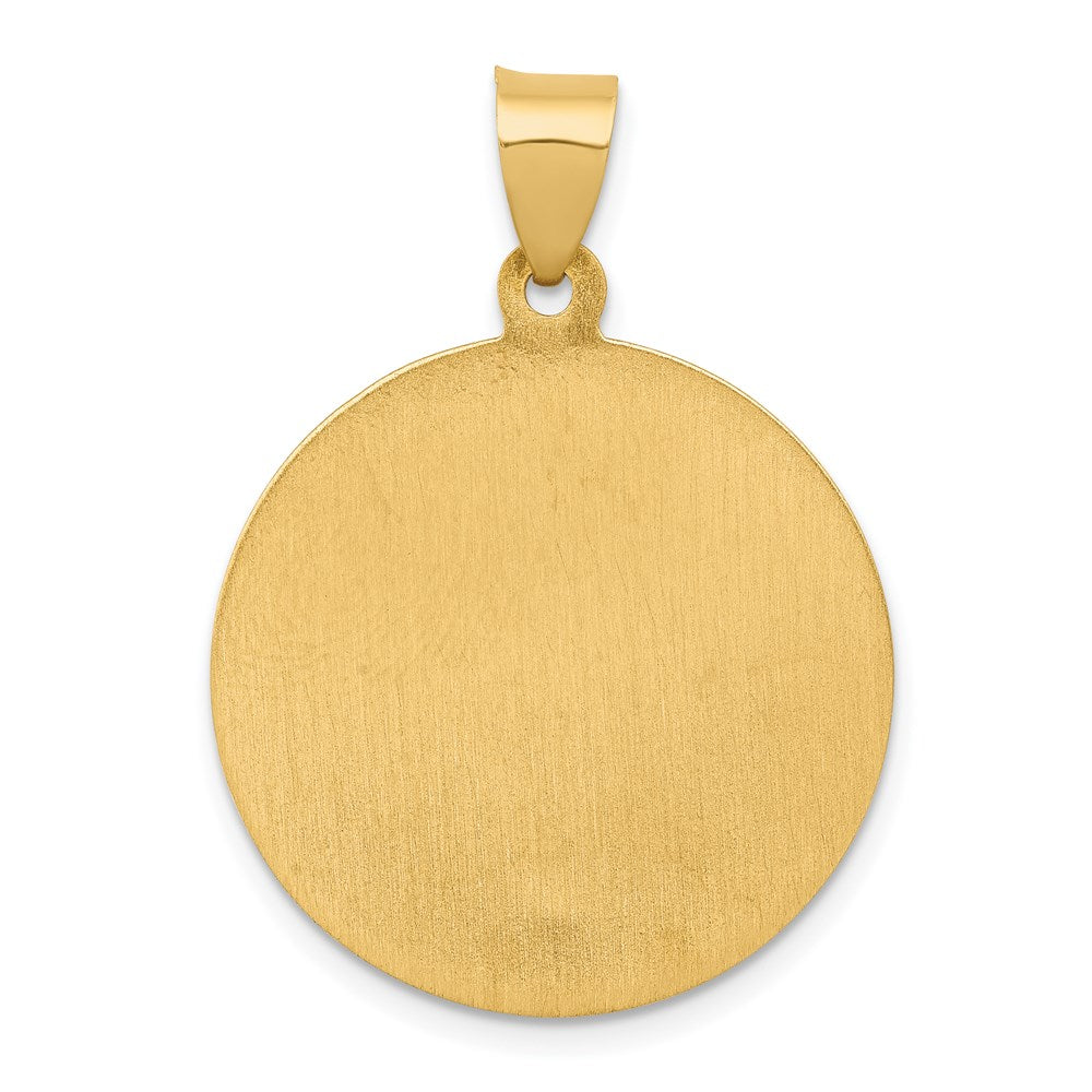 14k Polished and Satin St Patrick Medal Hollow Pendant