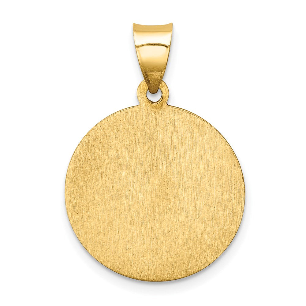 14k Polished and Satin St Paul Medal Hollow Pendant