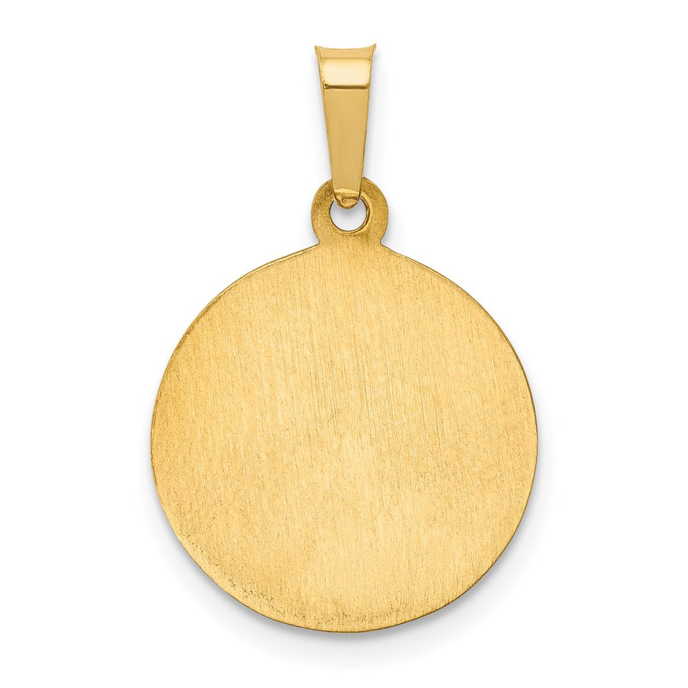 14k Polished and Satin St Peregrine Medal Hollow Pendant