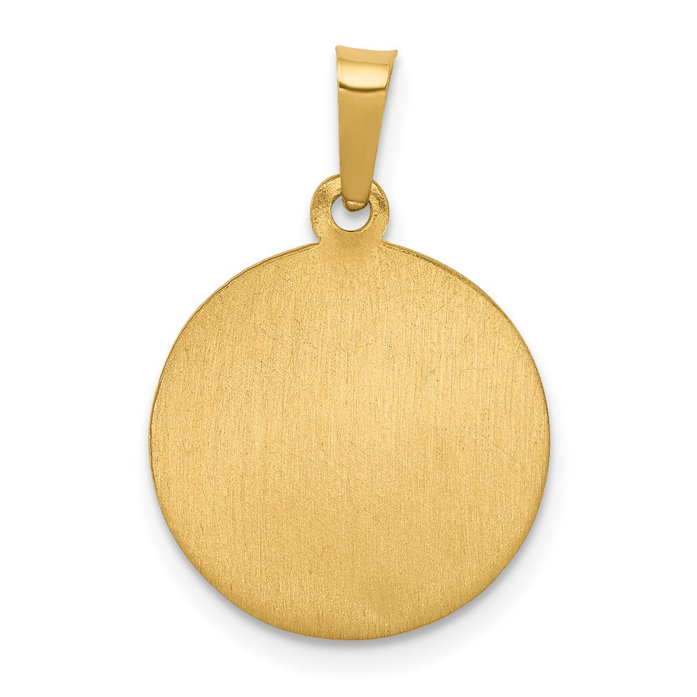 14k Polished and Satin St Theresa Medal Hollow Pendant