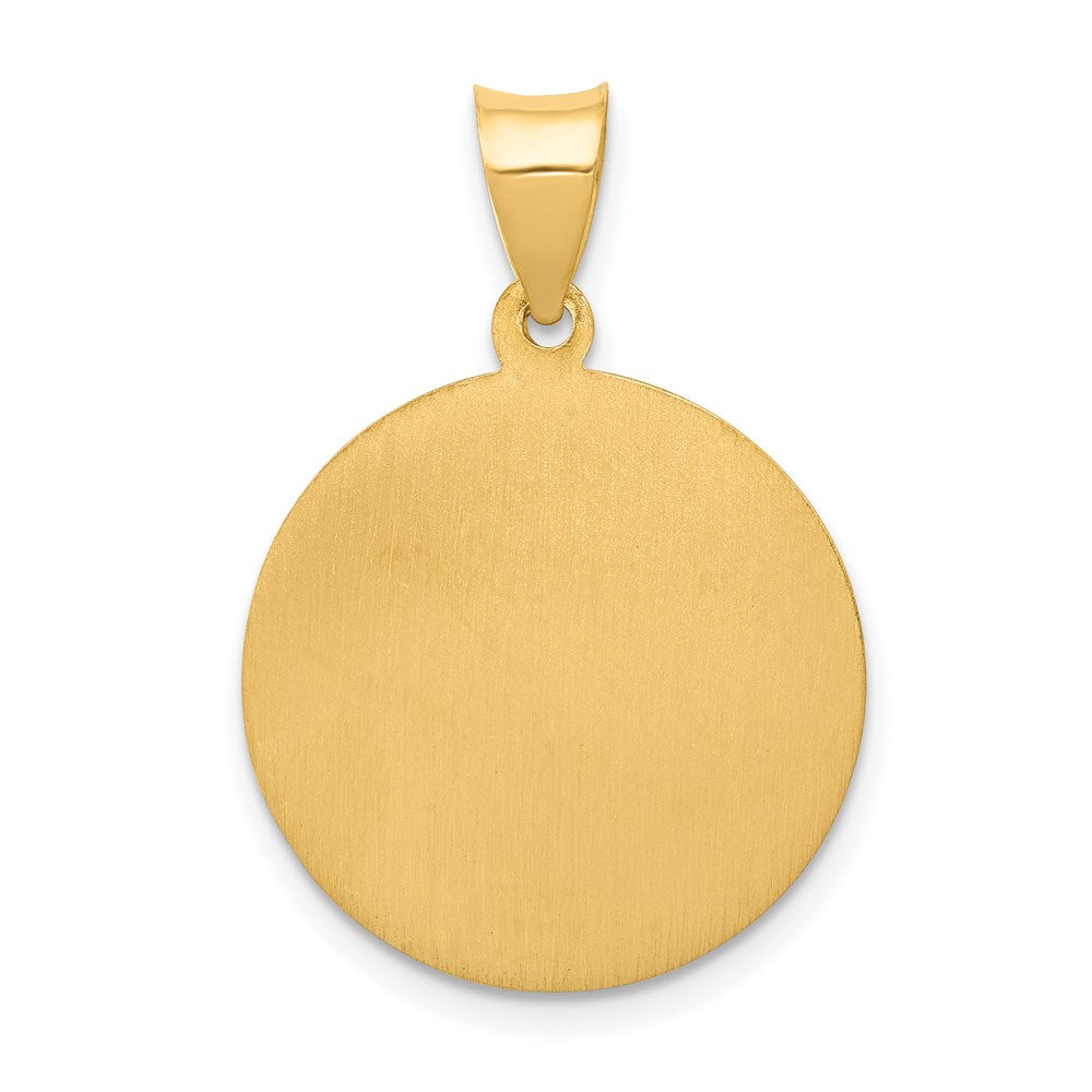 14k Polished and Satin St Thomas Medal Hollow Pendant