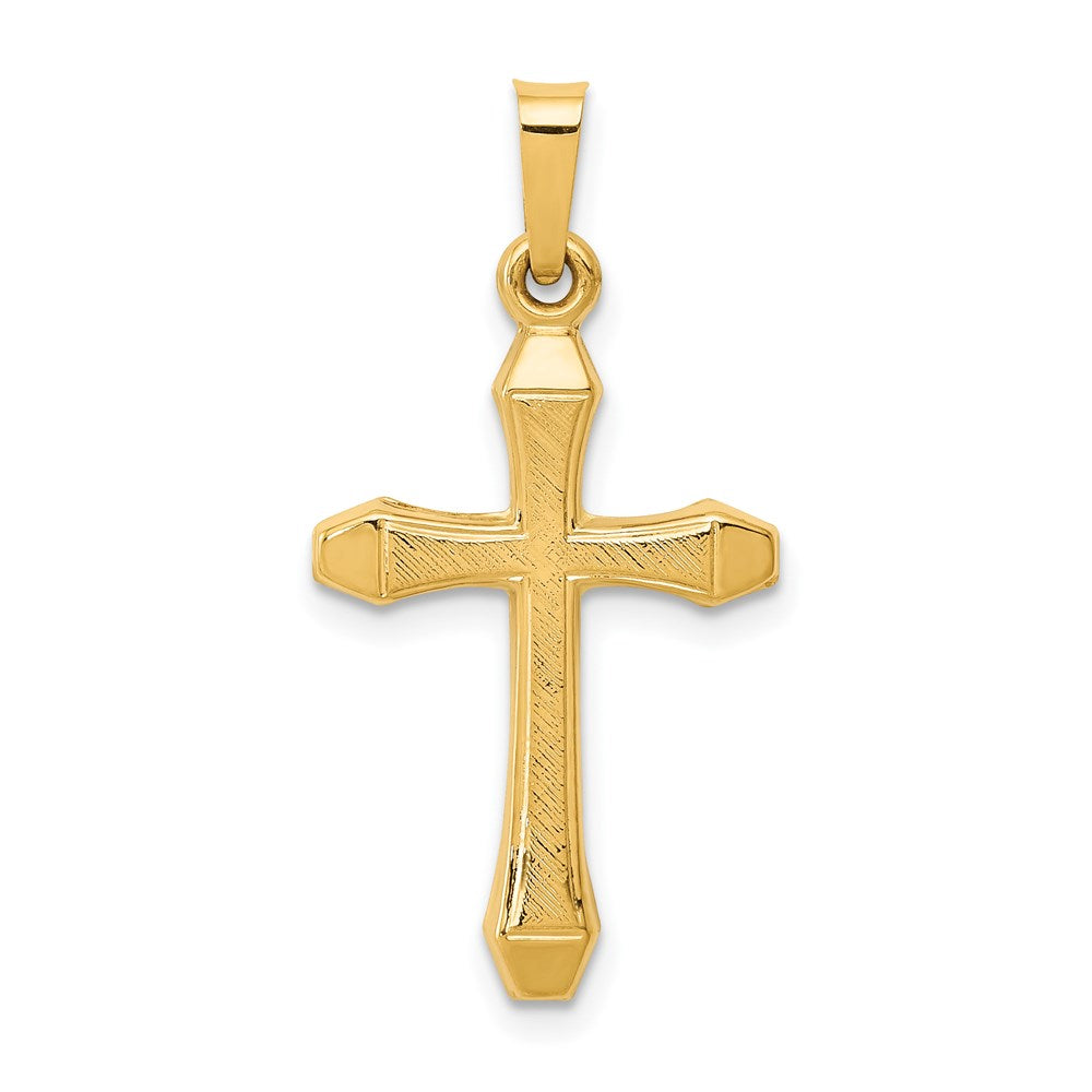 14k Textured and Polished Latin Cross Pendant