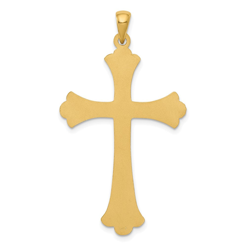 14k Fleur De Lis Cross Pendant