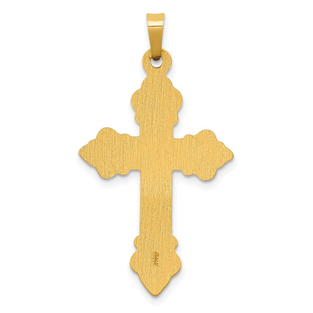 14k Polished Cross Budded Pendant