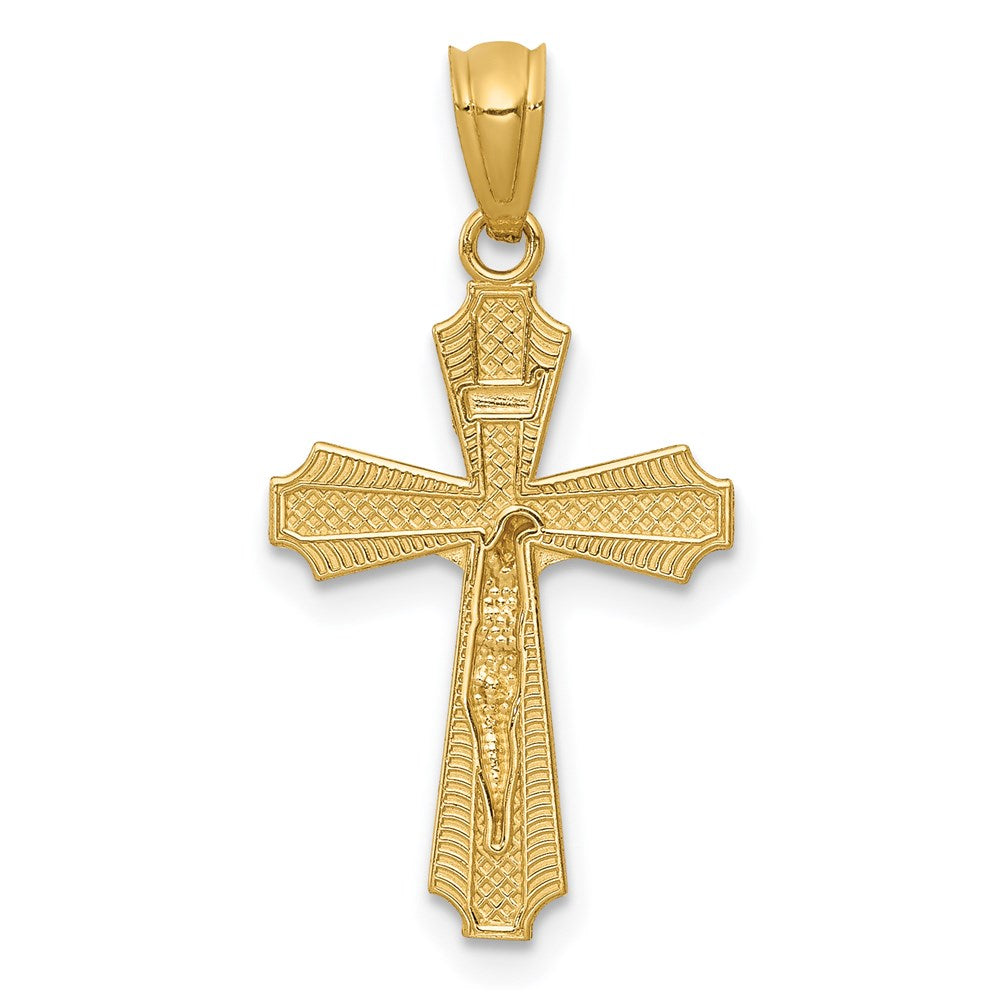 14k Gold Polished Small Passion Crucifix Pendant