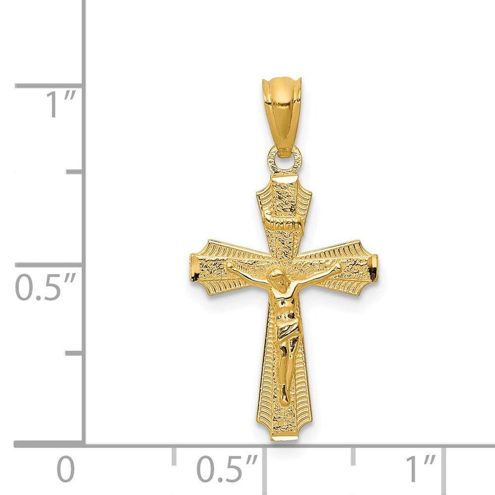 14k Gold Polished Small Passion Crucifix Pendant