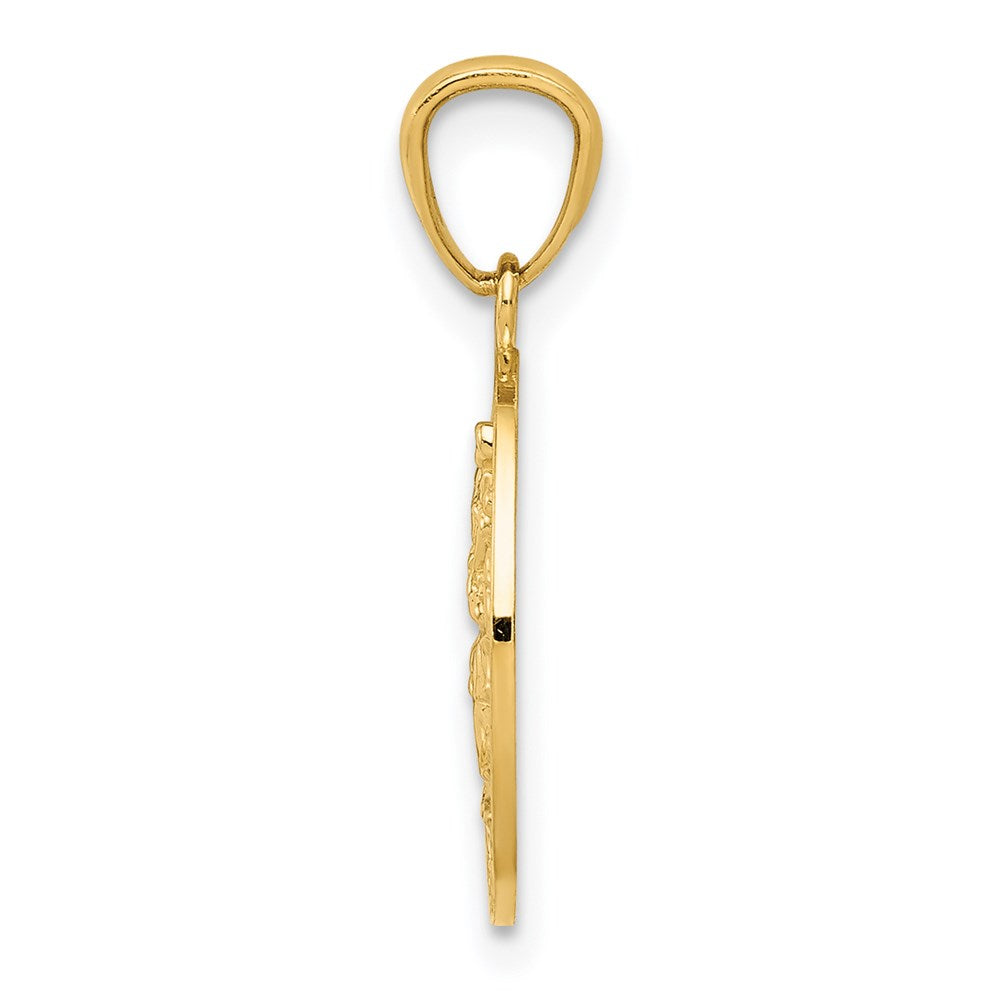 14k Gold Polished St Christopher Pendant