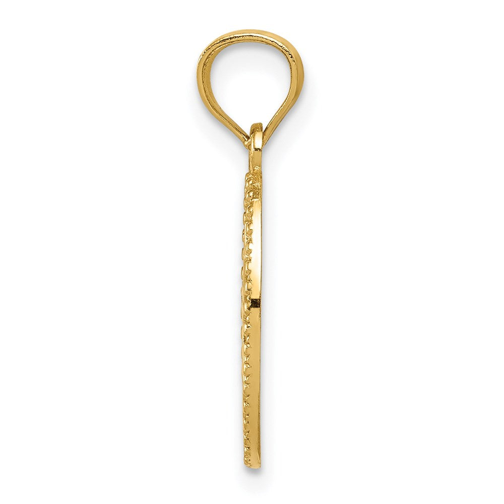 14k Gold Polished Small Cross Medal Pendant