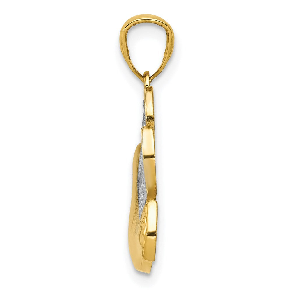 14k w/Rhodium Peace Dove Pendant