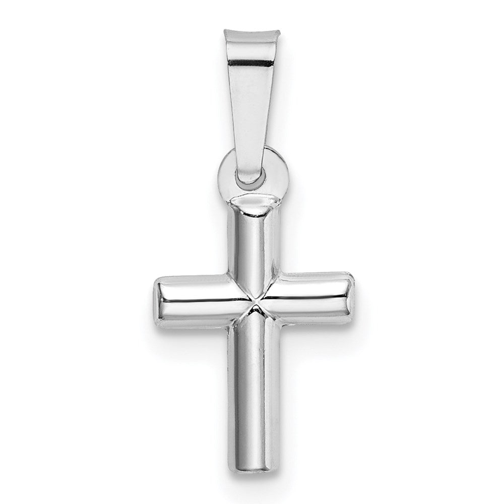 14k White Gold Polished Cross Pendant