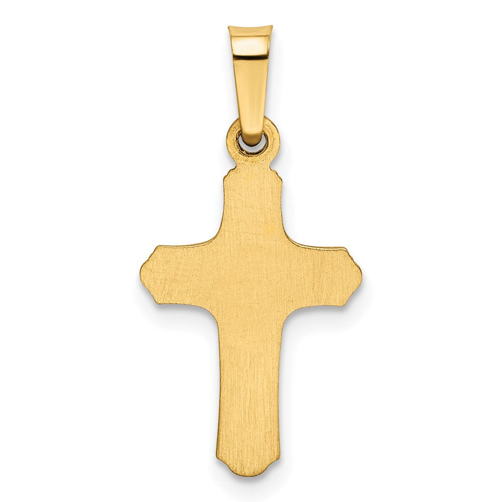 14k Polished and Textured Cross Pendant