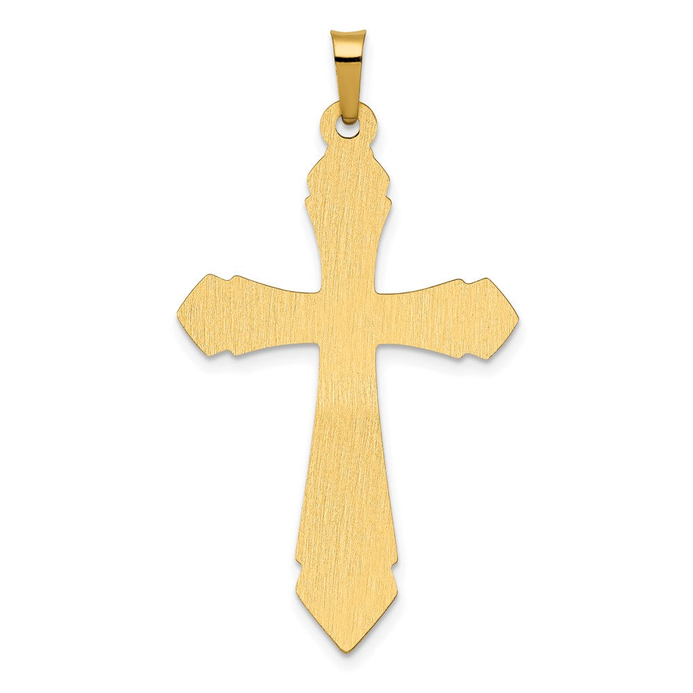 14k Polished and Satin Passion Cross Pendant