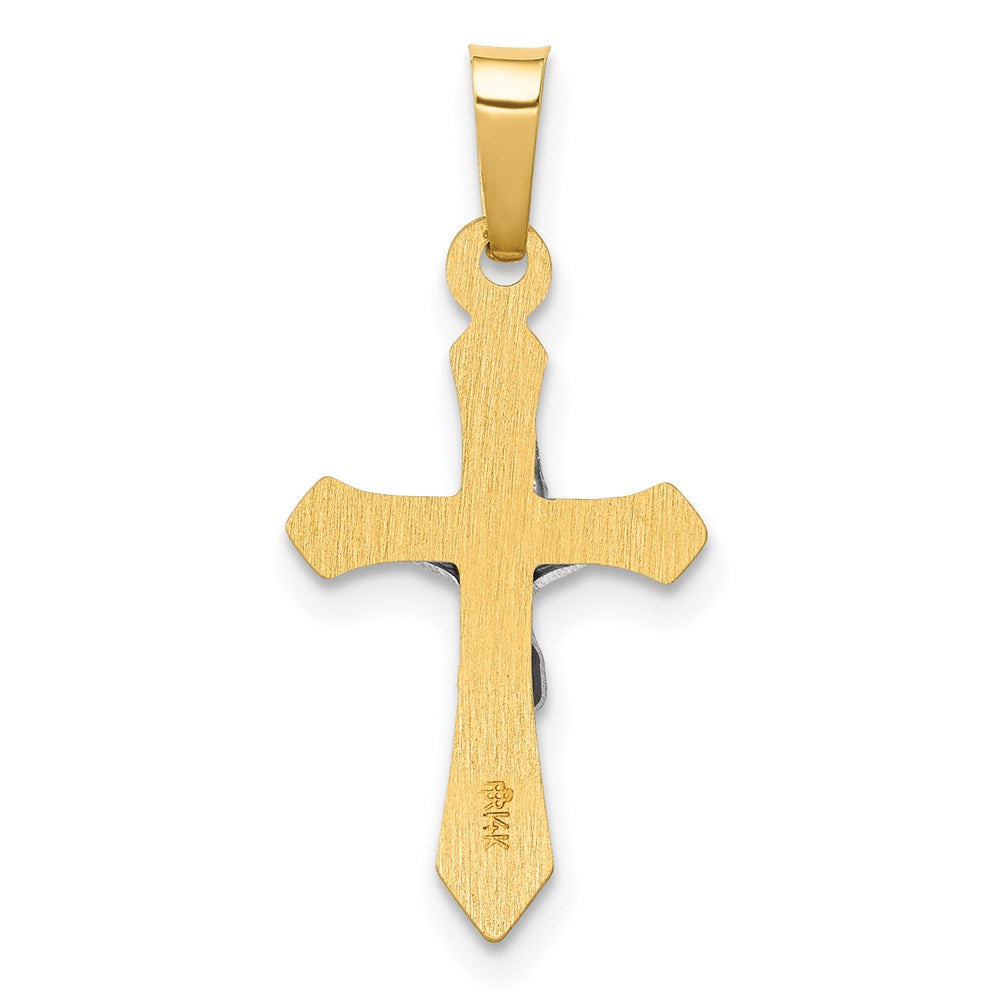 14k Two-tone Polished INRI Crucifix Pendant