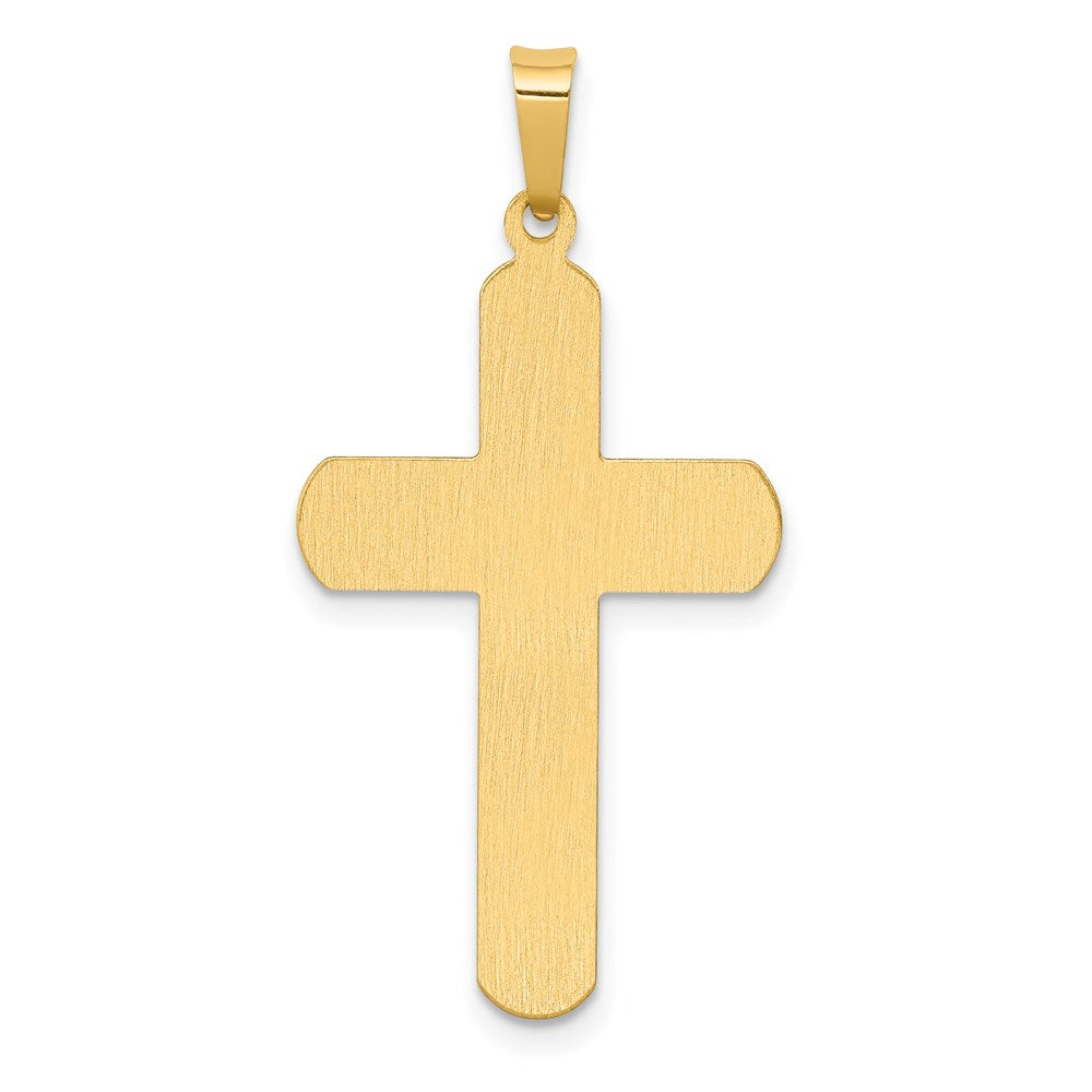 14k Two-tone Polished and Textured INRI Crucifix Pendant