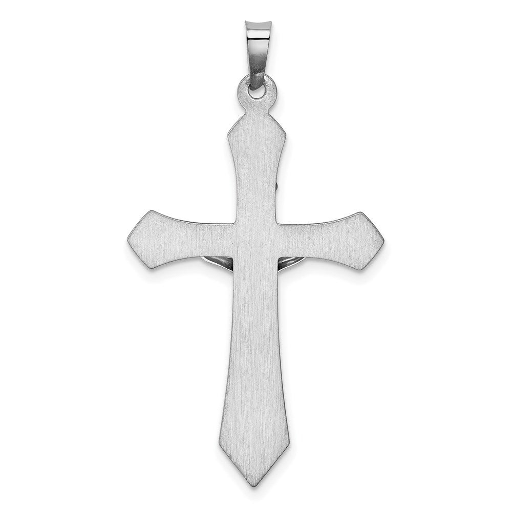 14k White Gold Polished INRI Passion Crucifix Pendant