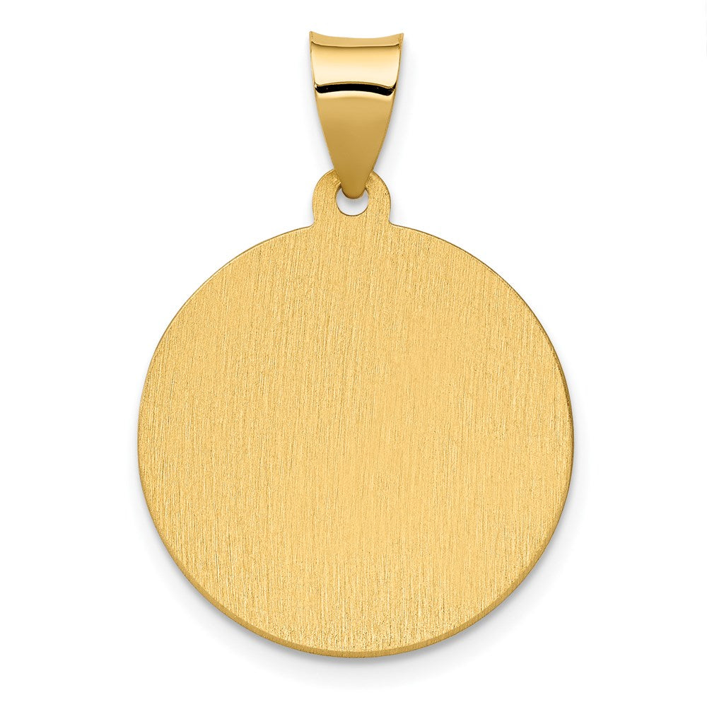 14K Polished/Satin St. Agatha Hollow Medal Pendant