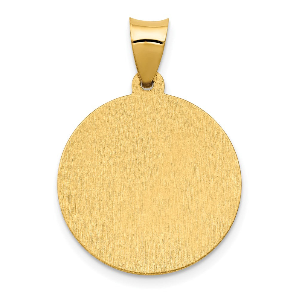 14K Polished/Satin St. Brigid Hollow Medal Pendant