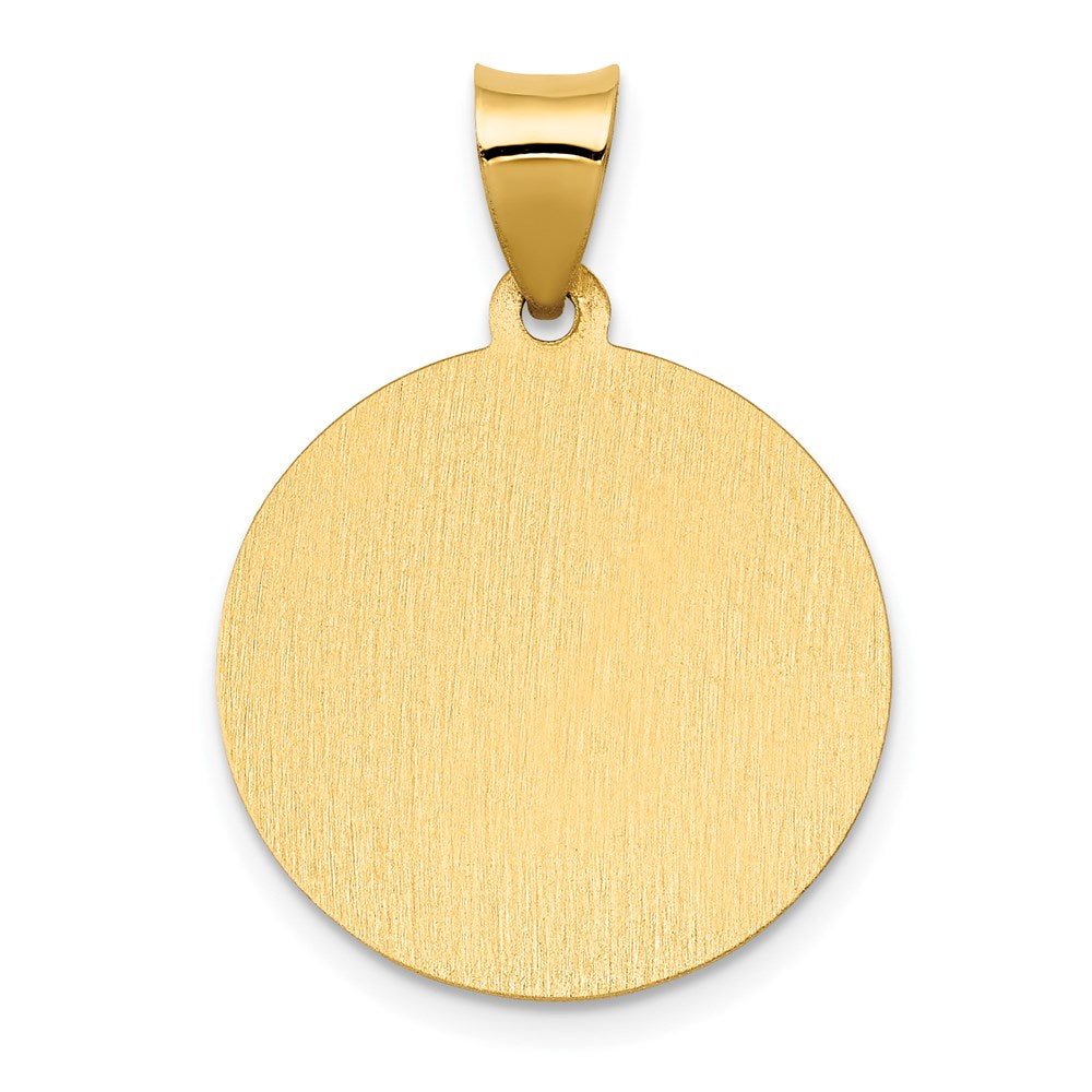 14K Polished/Satin St. Catherine Hollow Medal Pendant