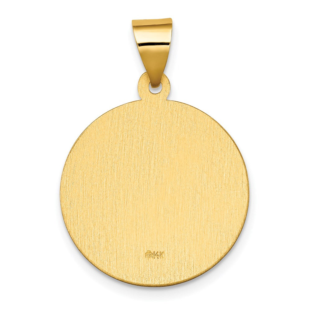14K Polished/Satin St. Daniel Hollow Medal Pendant