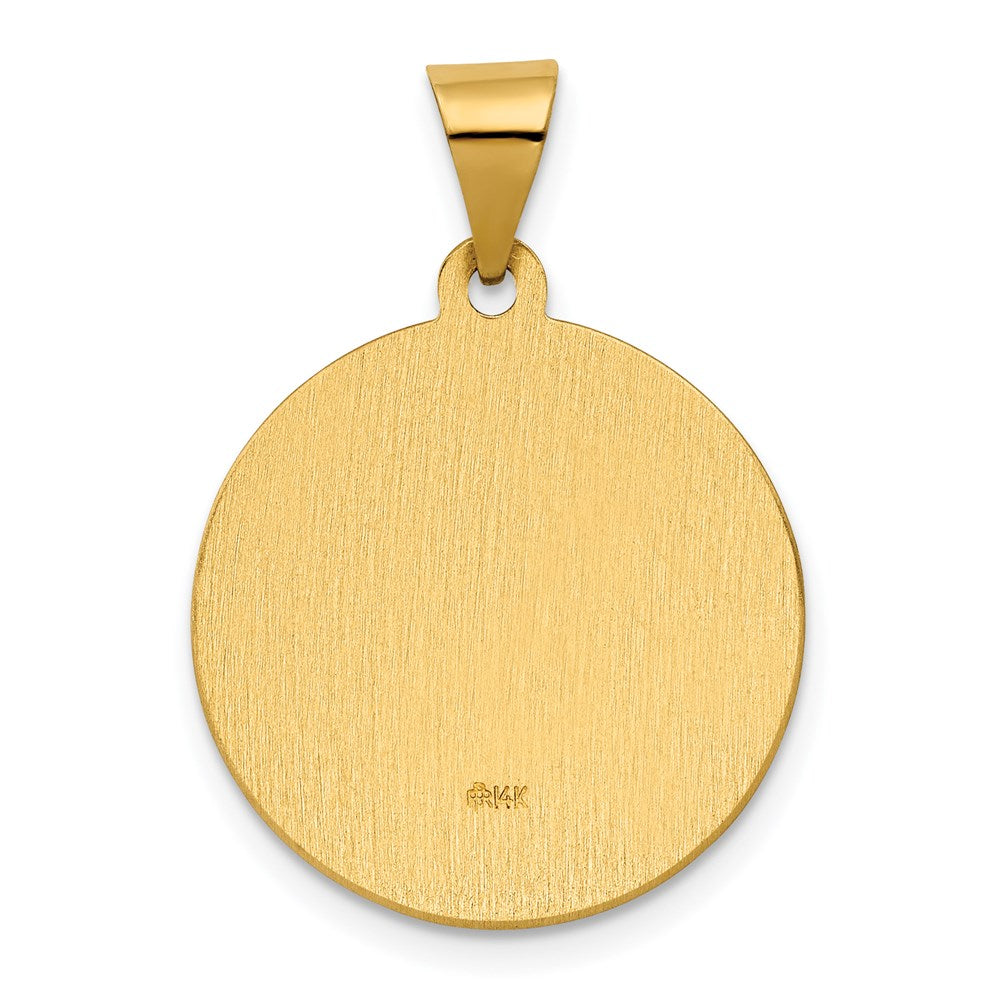 14K Polished / Satin St. Rita Hollow Medal Pendant