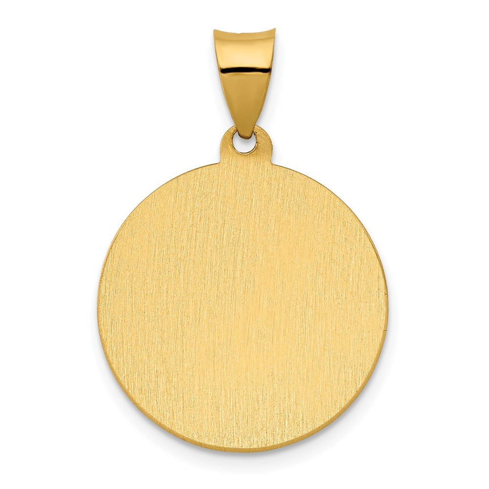 14K Polished / Satin St. Rocco Hollow Medal Pendant
