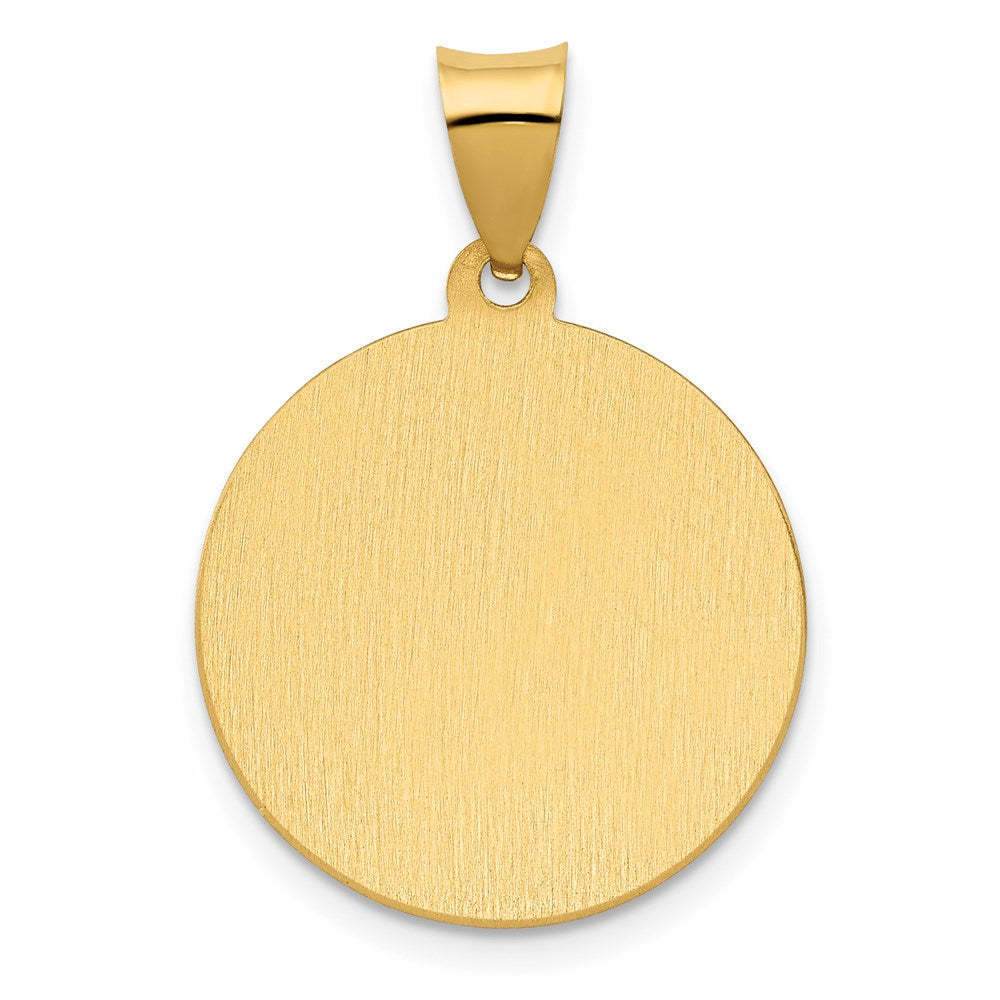 14K Polished / Satin St. Thomas More Hollow Medal Pendant