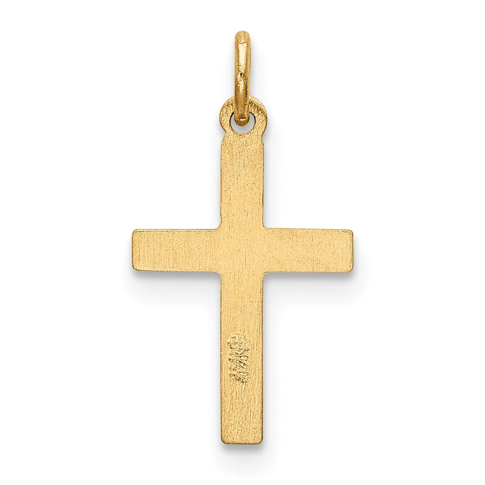 14k Heart Cross Charm