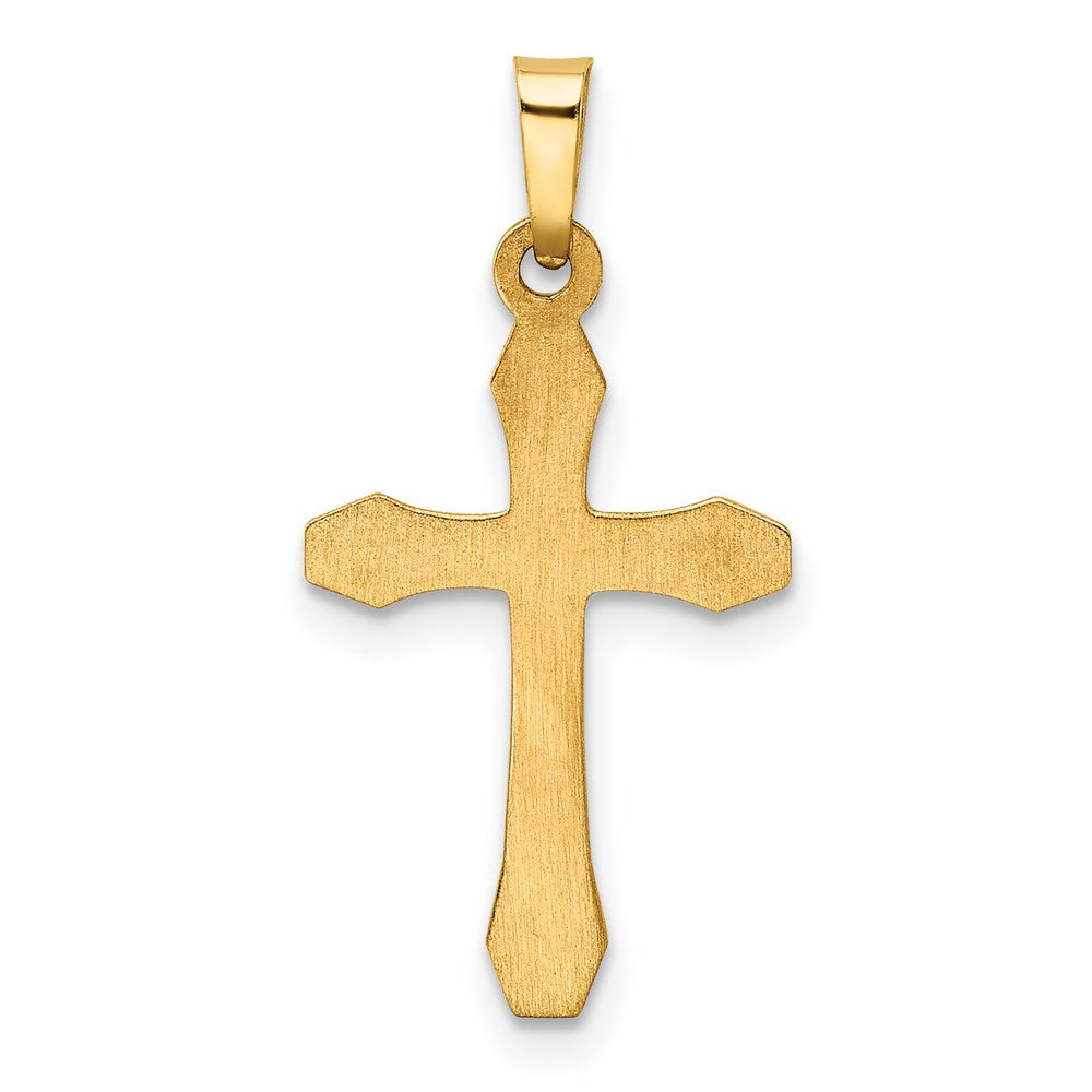 14ky w/ Rhodium Hollow Cross Pendant