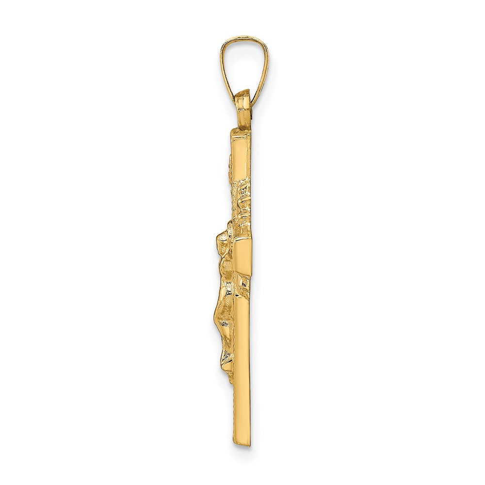 14k INRI Hollow Crucifix Pendant
