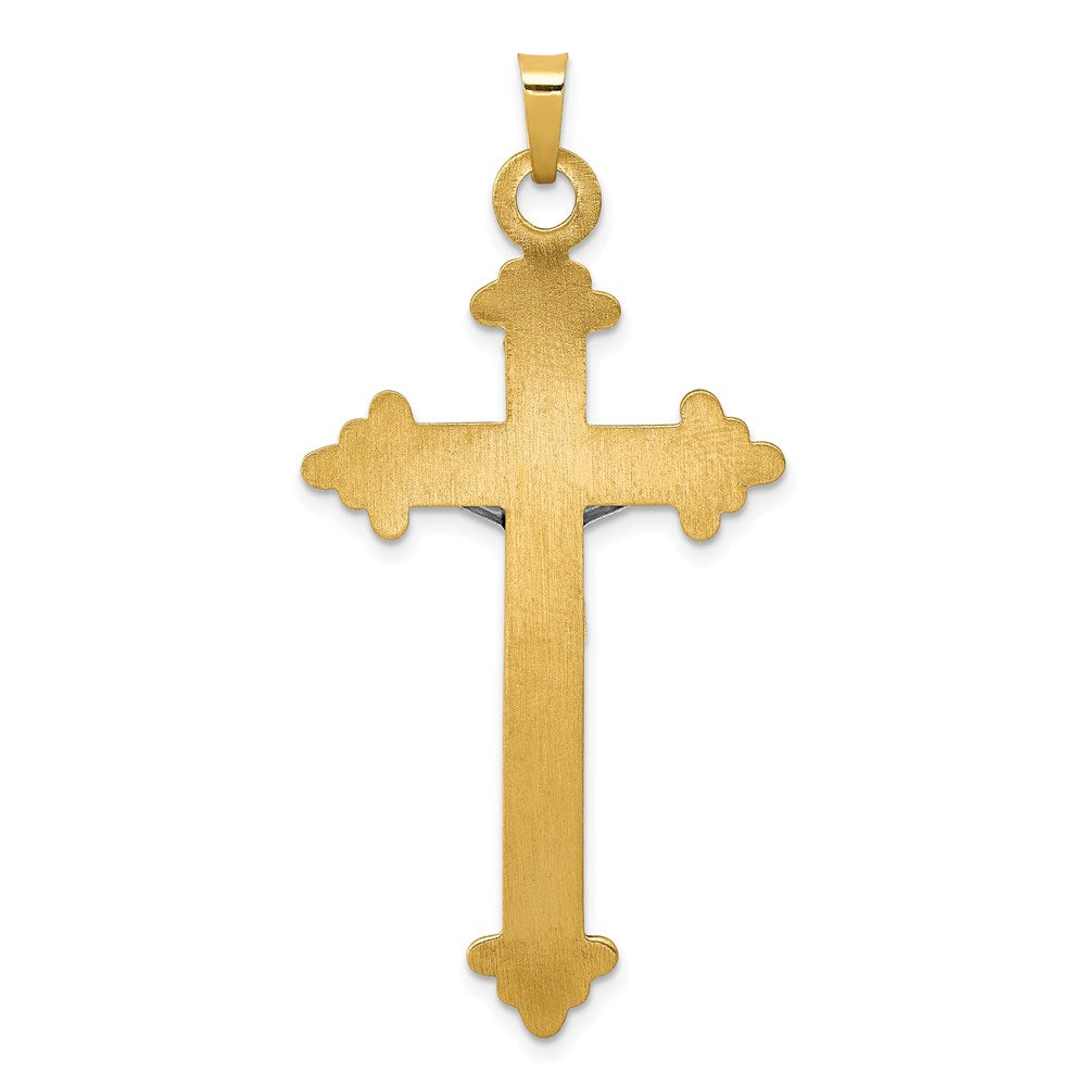 14k Two-tone INRI Hollow Crucifix Pendant