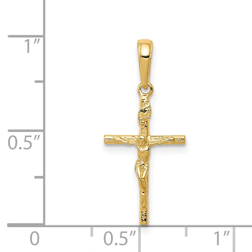 14k INRI Hollow Crucifix Pendant