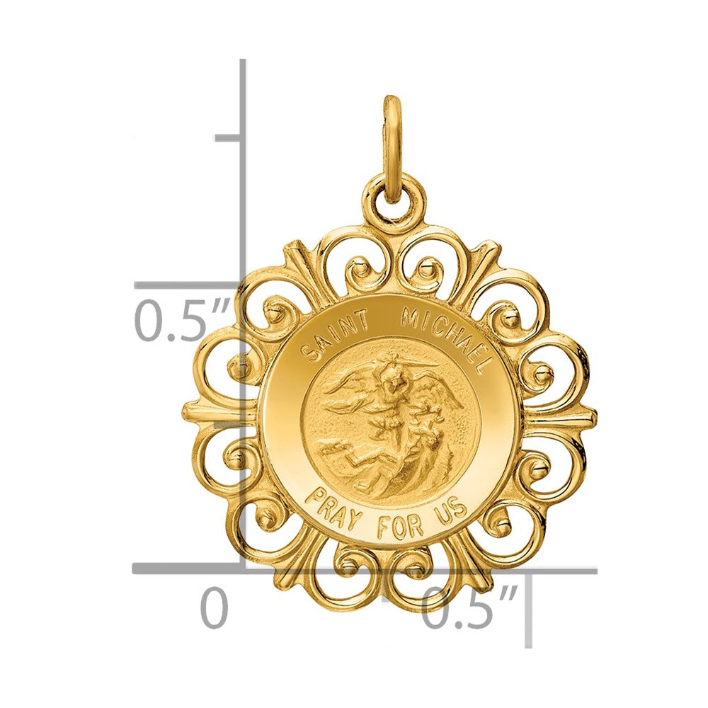 14k Saint Michael Medal Charm
