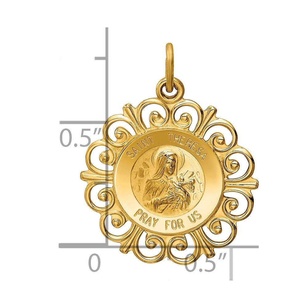 14k Saint Theresa Medal Charm