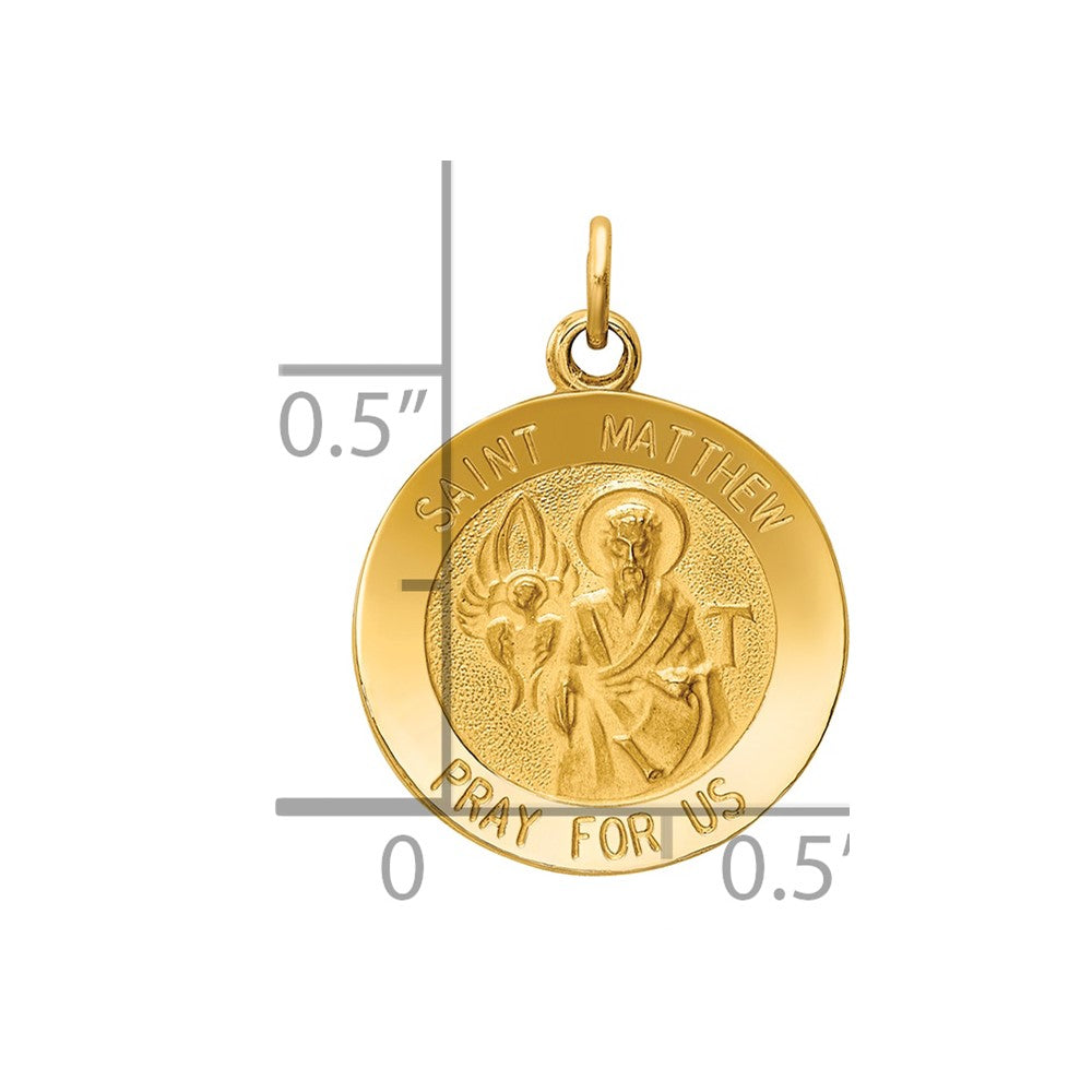 14k Saint Matthew Medal Charm