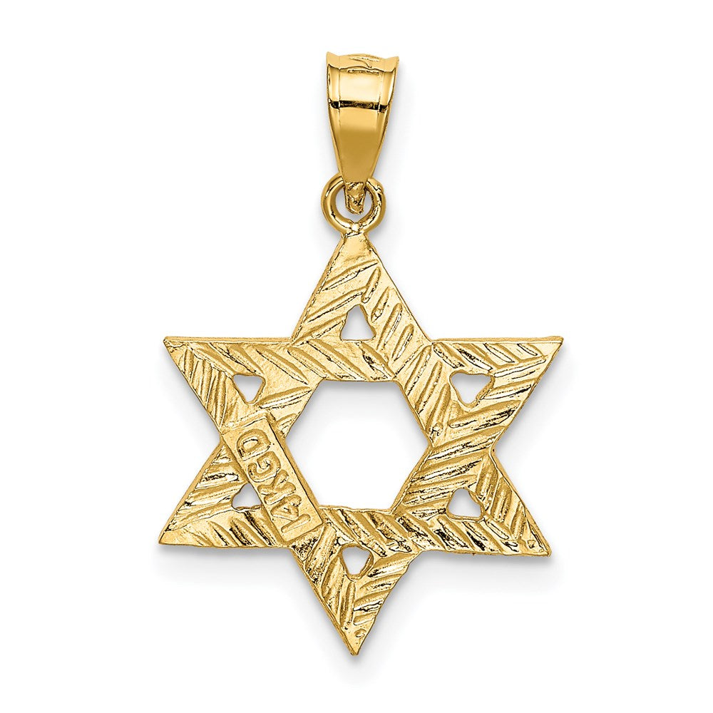 14k Solid Satin Star of David Charm