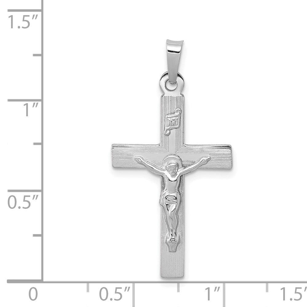 14k White Gold INRI Crucifix Charm