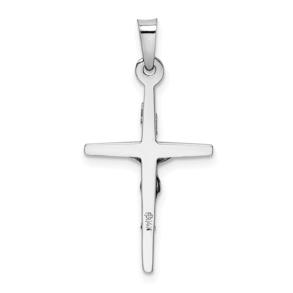 14k White Gold INRI Crucifix Charm