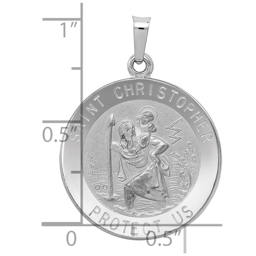 14k White Gold Saint Christopher Medal Pendant