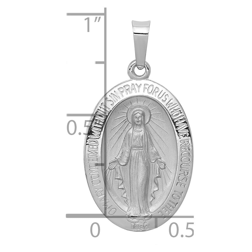 14k White Gold Miraculous Medal